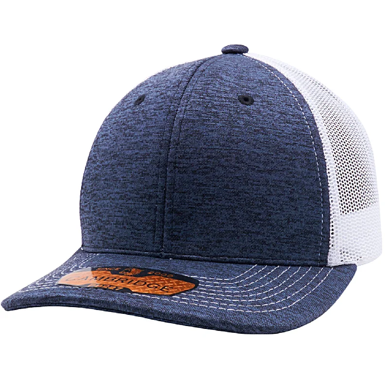 PB227 [NAVY/WHITE] SPACE DYED MESH TRUCKER HATS