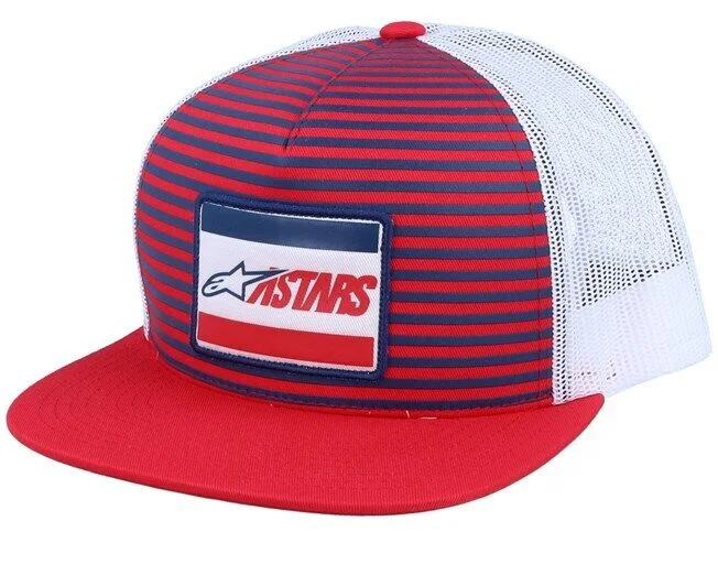 Alpinestar Dominate Truckers Red Flat Peak Baseball Cap - 1139 81535