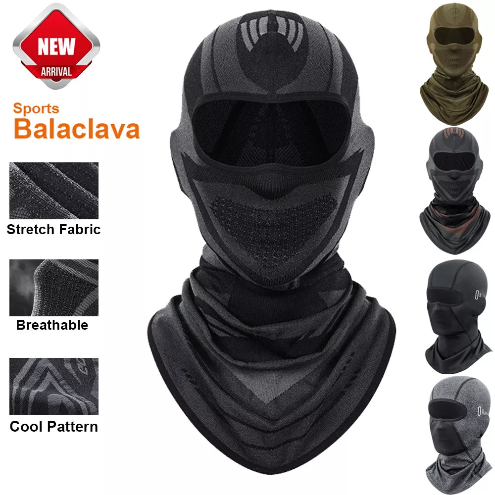 Sports Winter Thermal Cycling Face Mask Balaclava Head Cover Ski Bicycle Motocycle Windproof Soft Warm MTB Bike Hat Headwear