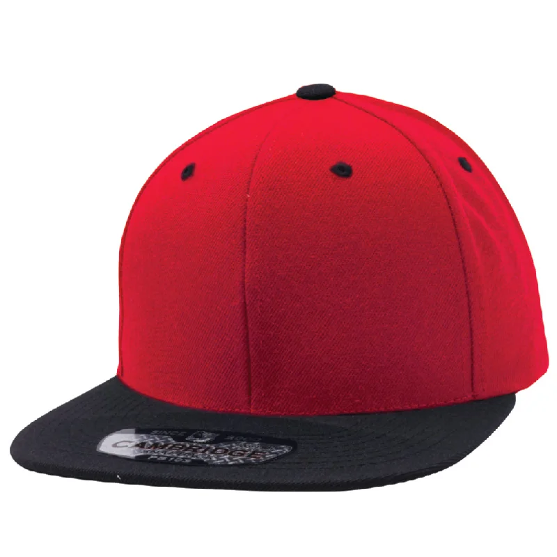 PB103 [RED/BLACK] WOOL BLEND SNAPBACK HATS