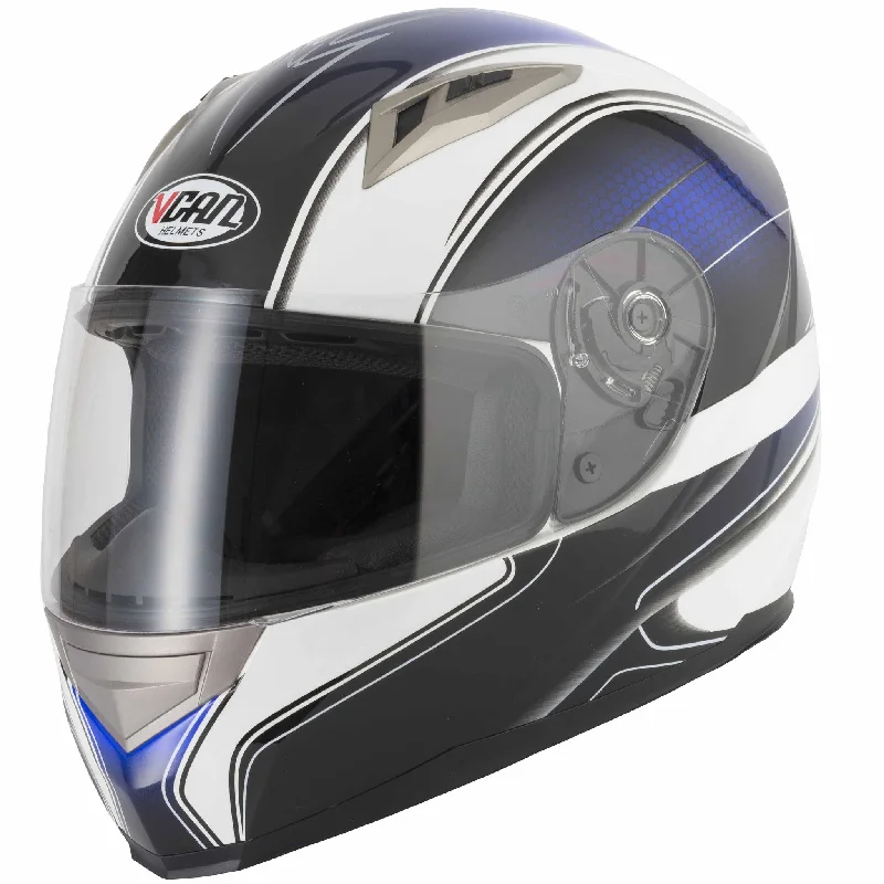 Vcan V158 Full Face Helmet - Blue/Edge