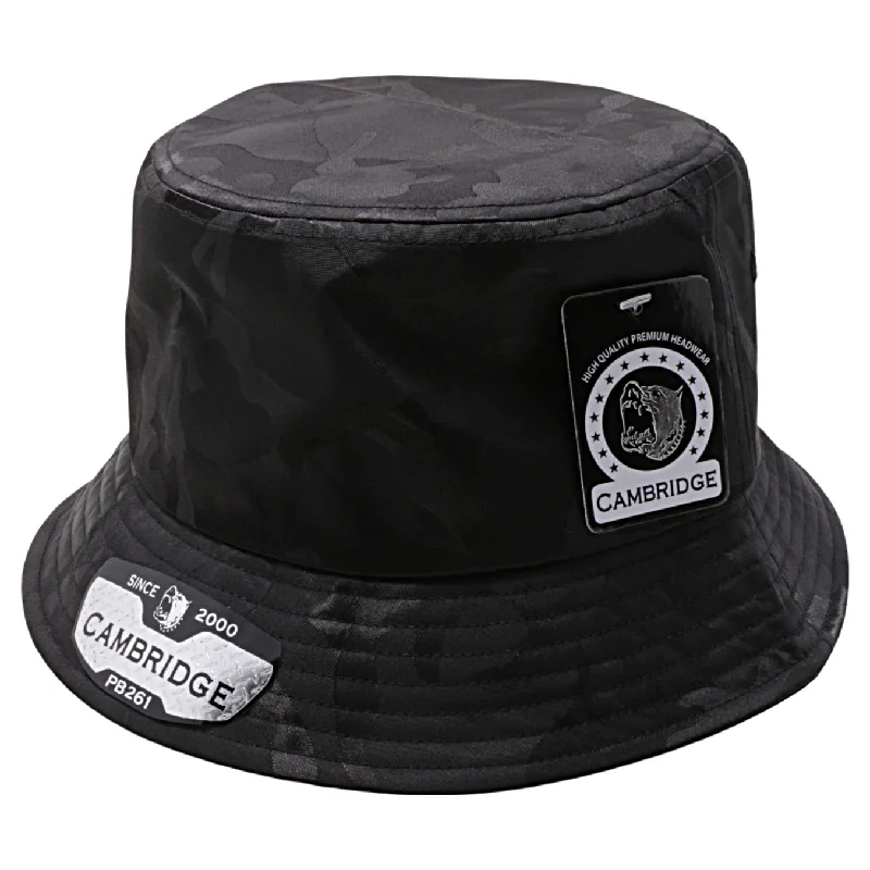 PB261 [BLACK] SHINY CAMO BUCKET HATS