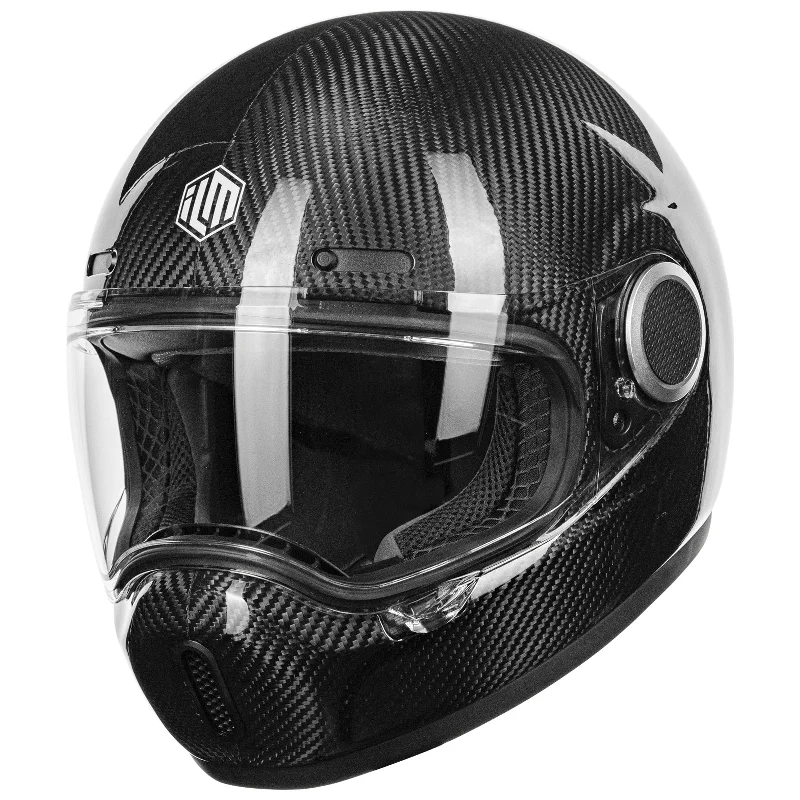 ILM Carbon Fiber Lightweight Motorcycle Helmet Full Face Retro Helmet Model F611