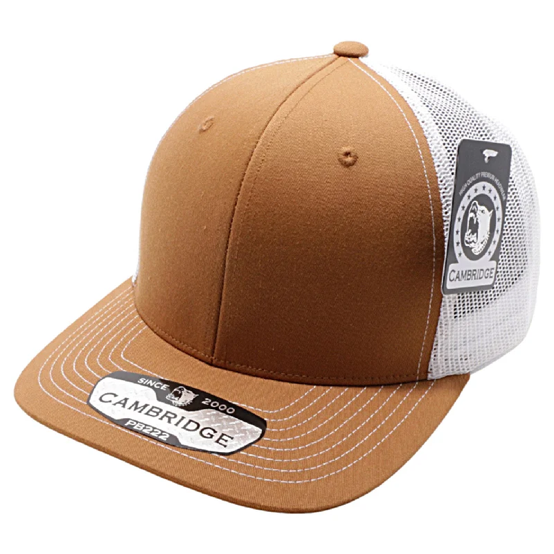 PB222-CARAMEL-WHITE CAMBRIDGE TRUCKER HAT