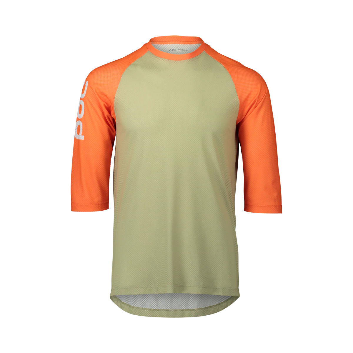 POC Pure 3/4 Sleeve MTB Jersey - Prehnite Green-Zink Orange