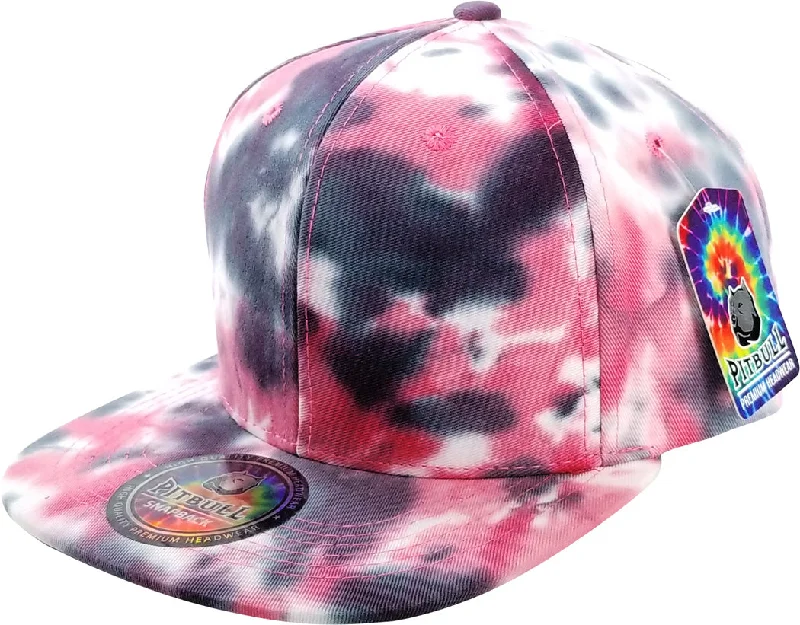 PB253 [BLACK/RED] PLAIN TIE DYE COTTON SNAPBACK HAT