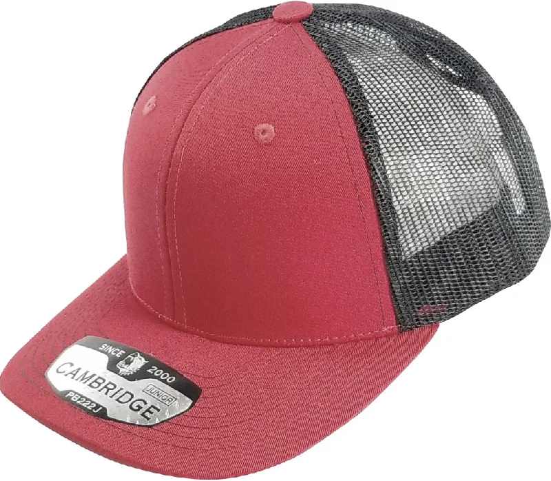 PB222J KIDS TRUCKER HAT [BURGUNDY/BLACK]