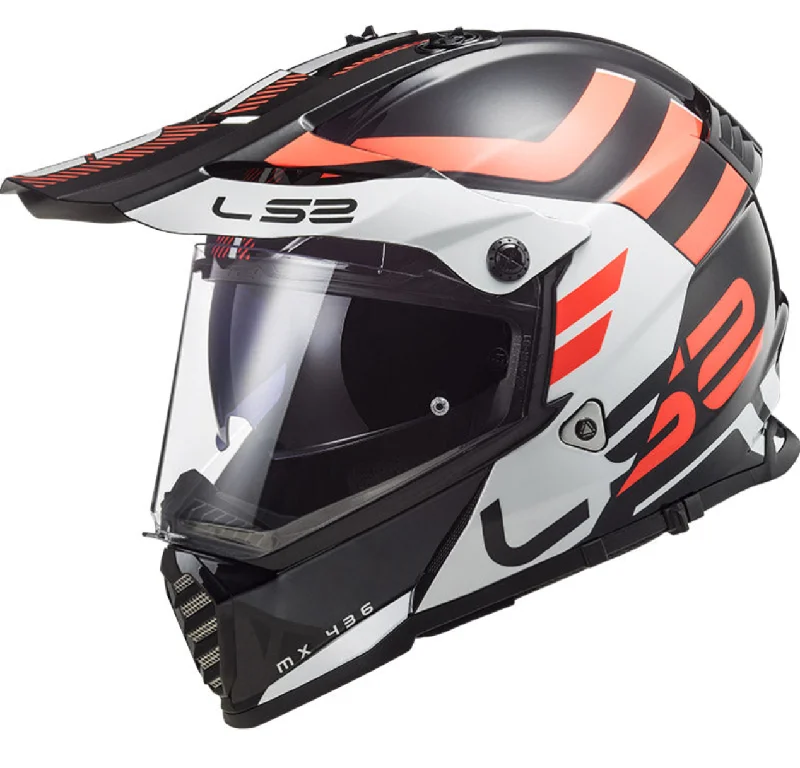 LS2 MX436 Pioneer Evo Adventurer Gloss Black White Helmet