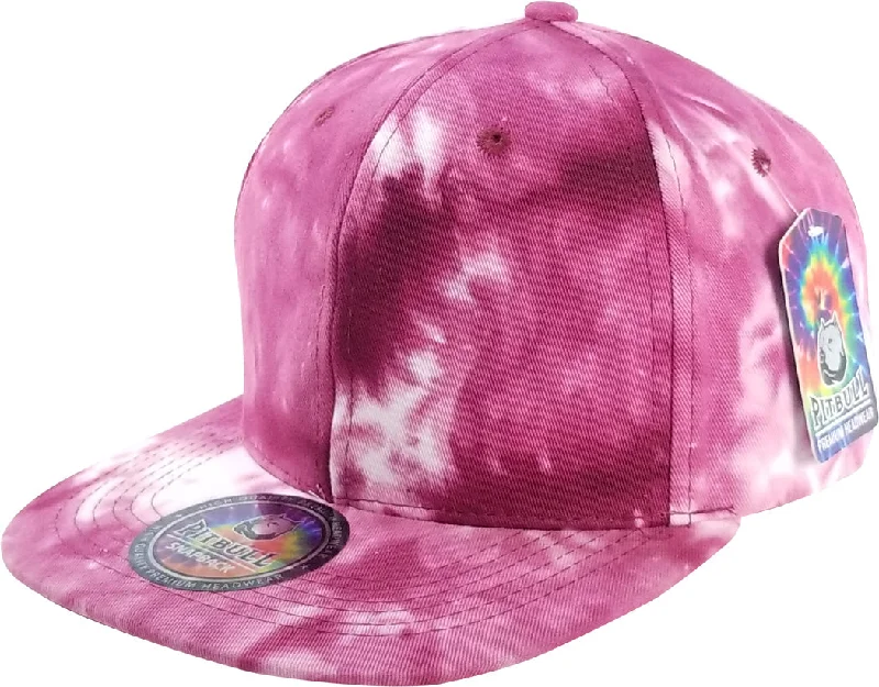 PB253 [BURGUNDY] PLAIN TIE DYE COTTON SNAPBACK HAT