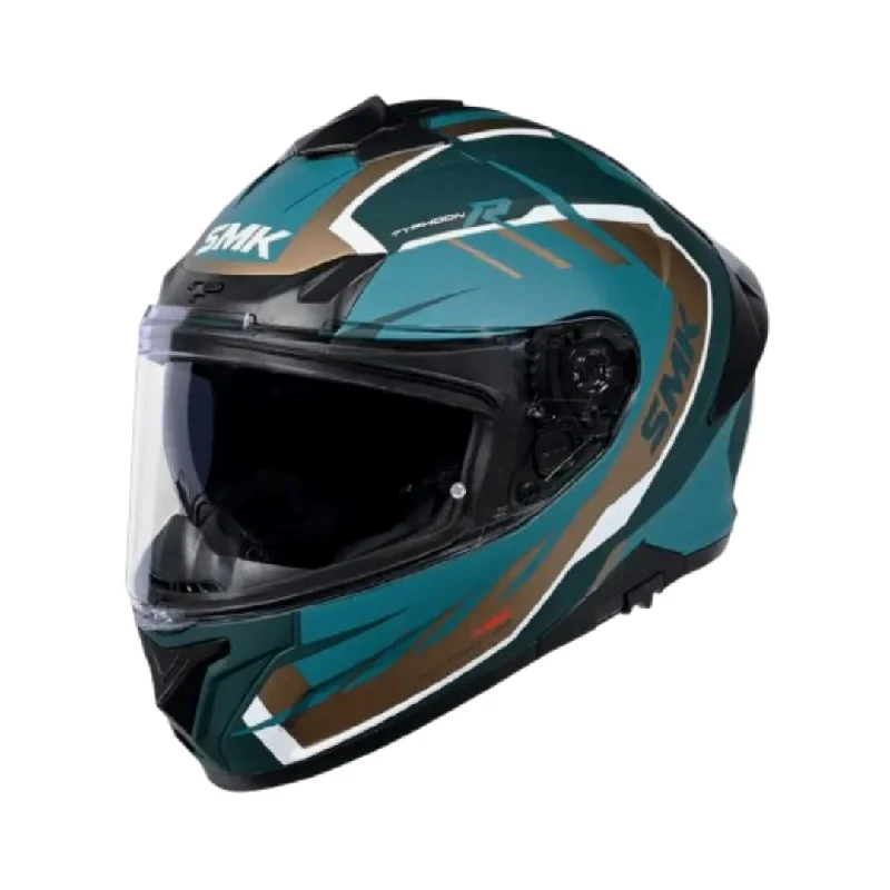 Smk Typhoon Aerot Matt Green Orange Green Helmet