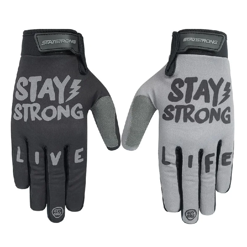 Stay Strong Live Life Gloves - Black/Grey