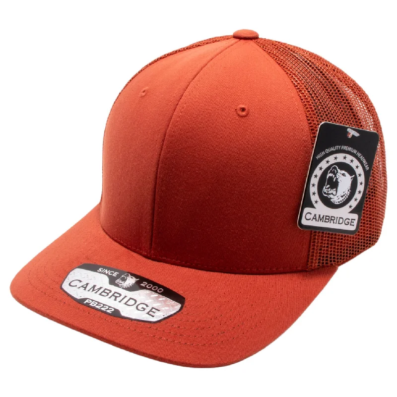 PB222-B.ORANGE CAMBRIDGE TRUCKER HAT