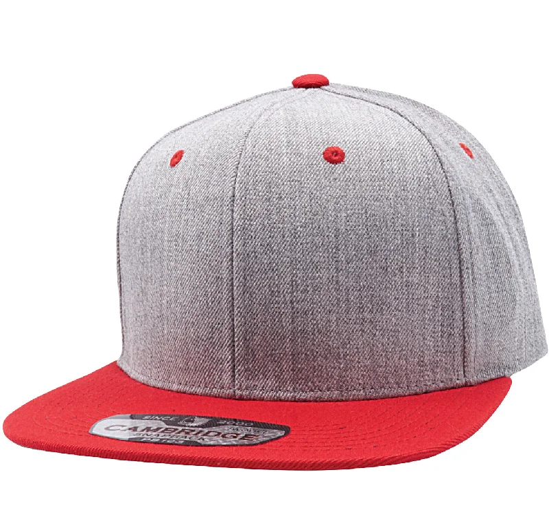 PB103 [HEATHER/RED] WOOL BLEND SNAPBACK HATS