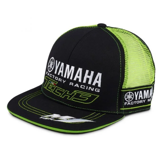 Official Tech 3 Yamaha Flat Peak Baseball Cap - 18T3Yam-Bbc2-Fp-Mesh