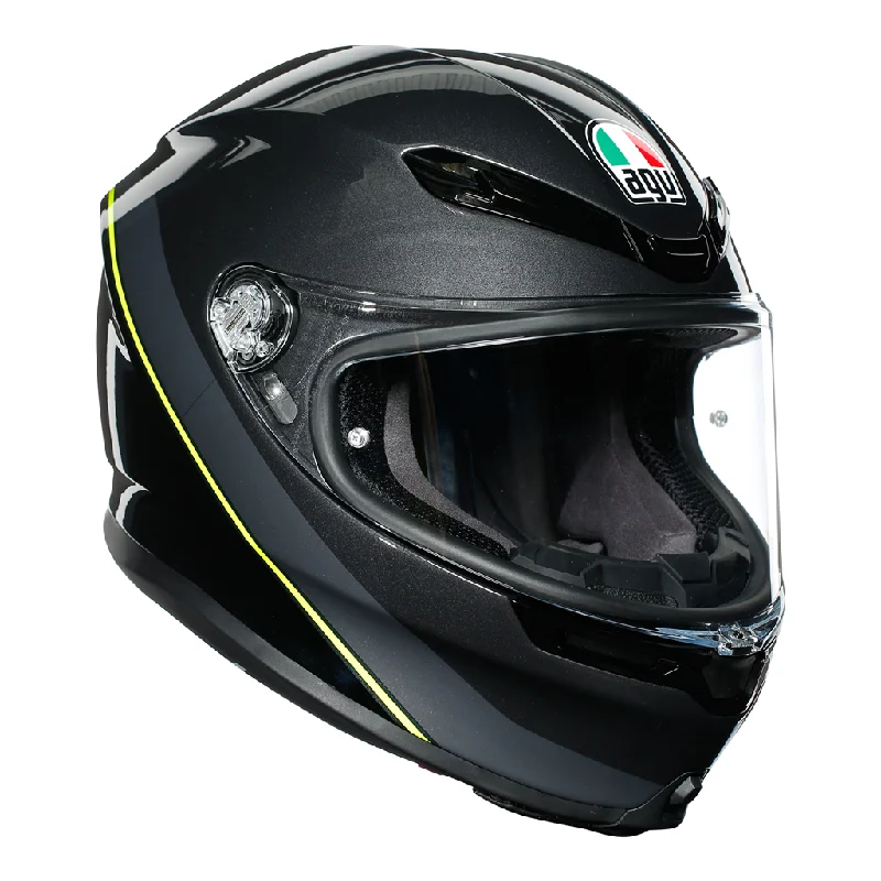 AGV K6 "Minimal" Full Face Helmet - Gunmetal / Black / Fluo Yellow