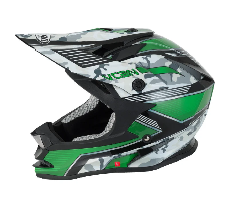 Vcan V321 Off Road Helmet - Green/Force