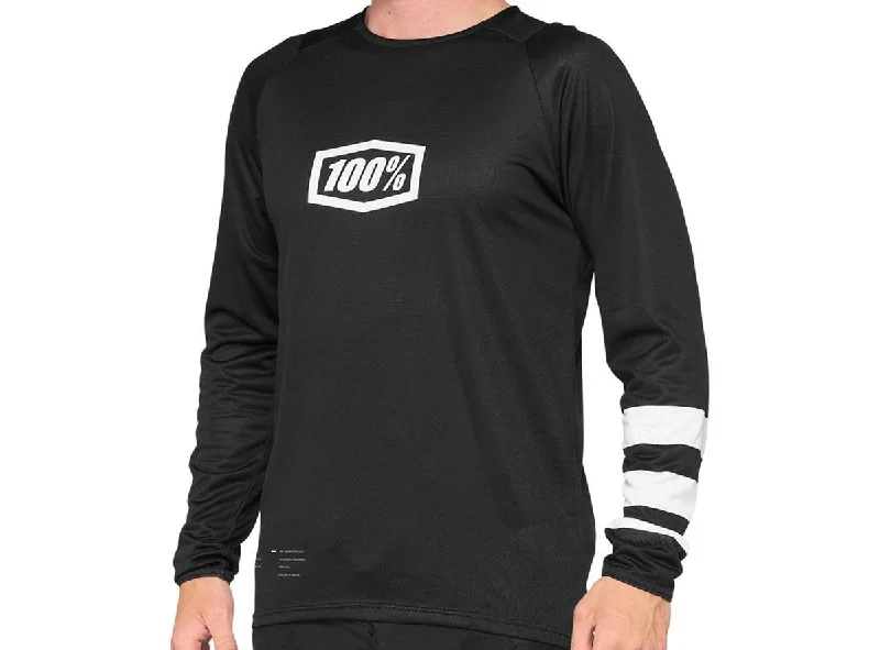 100% R-Core Long Sleeve MTB Jersey - Black-White