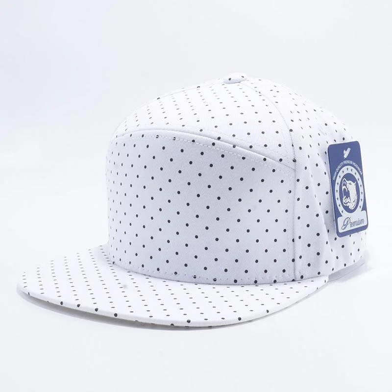 PB120 [WHITE/BLACK] POLKADOT STRAPBACK HATS