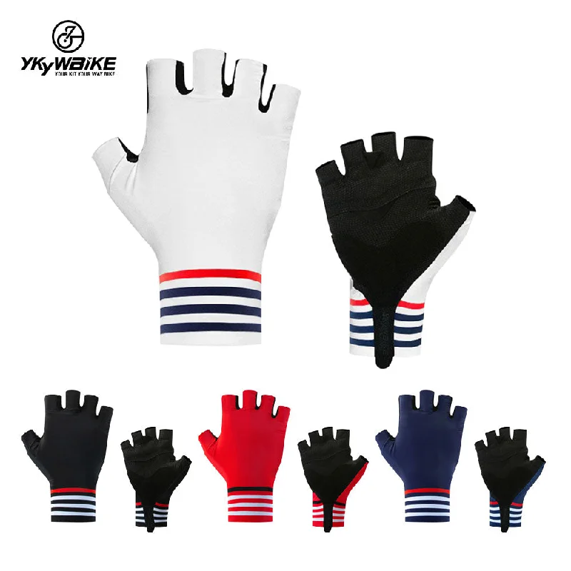 YKYW MTB Road Cycling Half Finger Gloves Lycra Fabric Antiskid Rubber Wear-resistant Shockproof 4 Colors