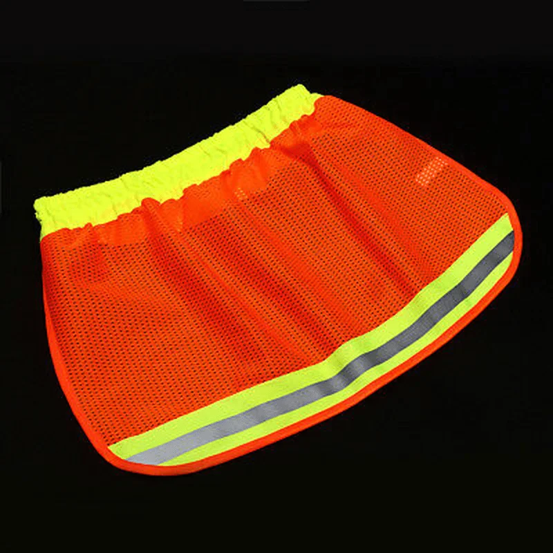 Safety Hard Hat Neck Shield Helmet Sun Shade HI VIS Reflective Stripe Orange