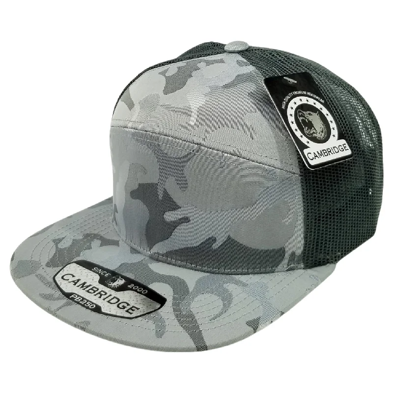 PB250 [L.GREY] SHINY CAMO CAMPER MESH TRUCKER