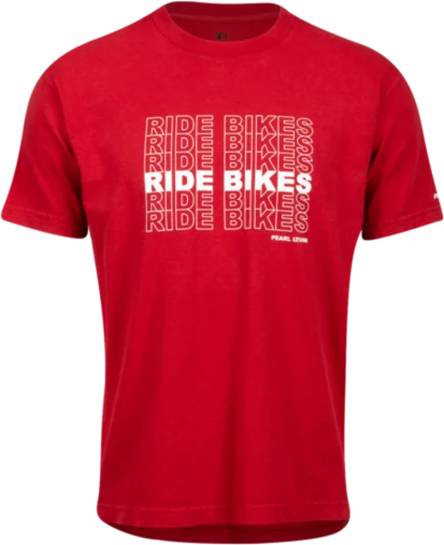 Pearl Izumi Cotton Graphic Tee Shirt - Ride Bikes - Cherry Red