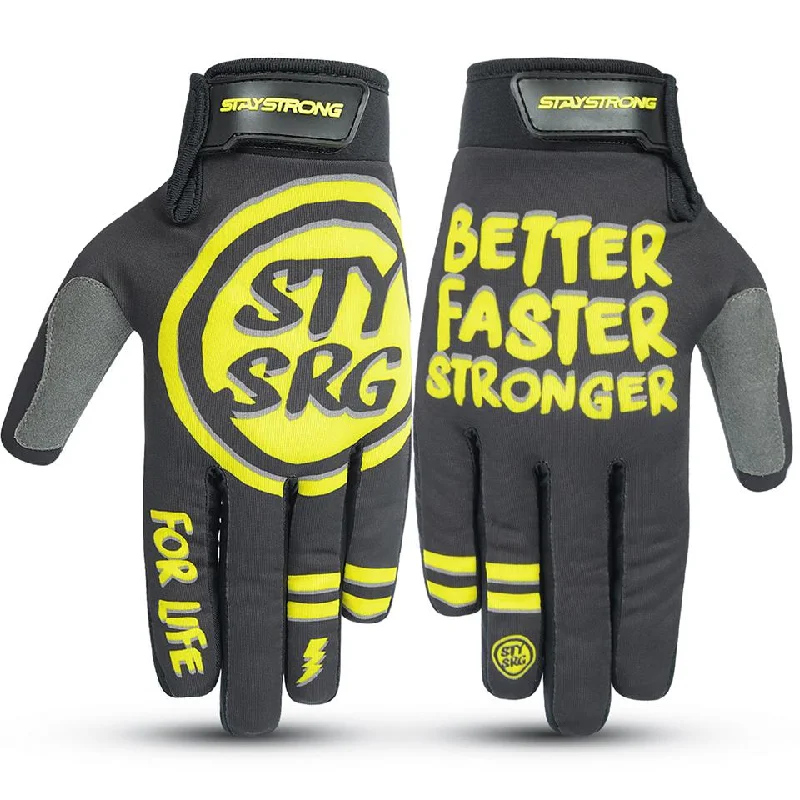 Stay Strong Rough BFS Youth Gloves - Black/Yellow