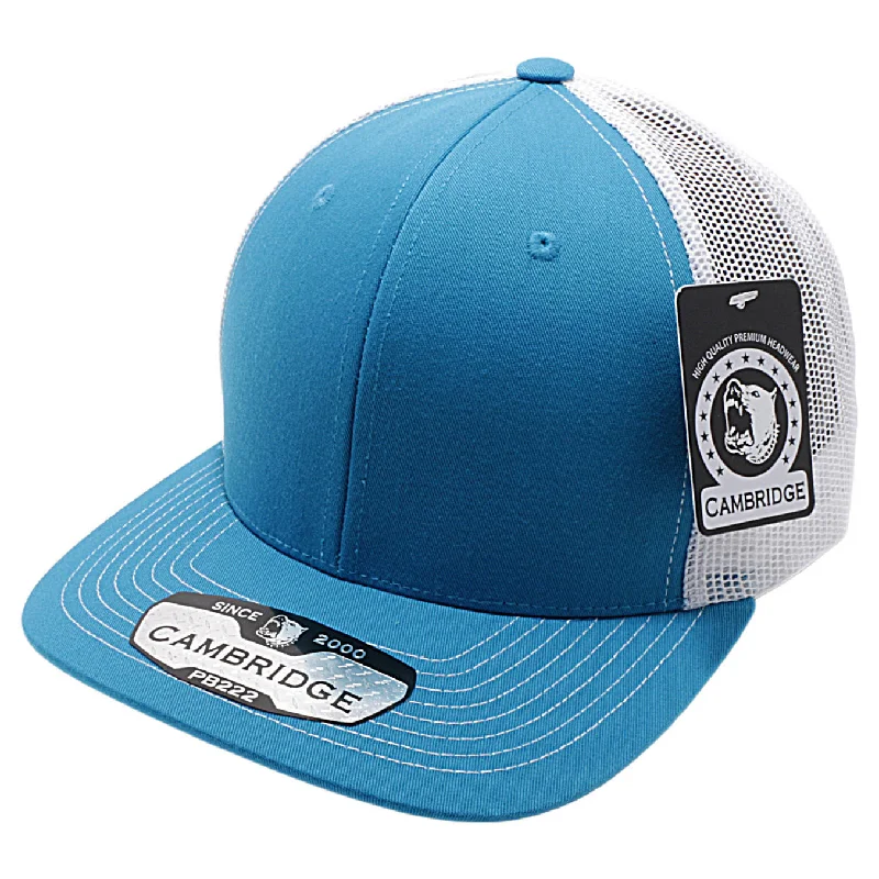 PB222-AQUA-WHITE CAMBRIDGE TRUCKER HAT