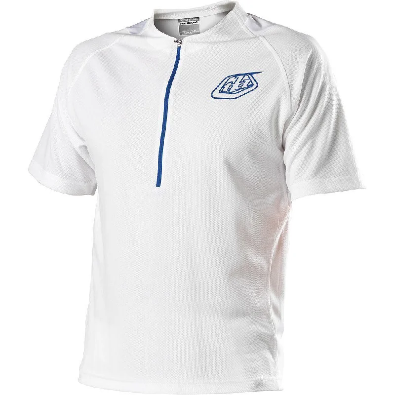 Troy Lee Designs Ace Zip Short Sleeve MTB Jersey - Zipped - White-Blue