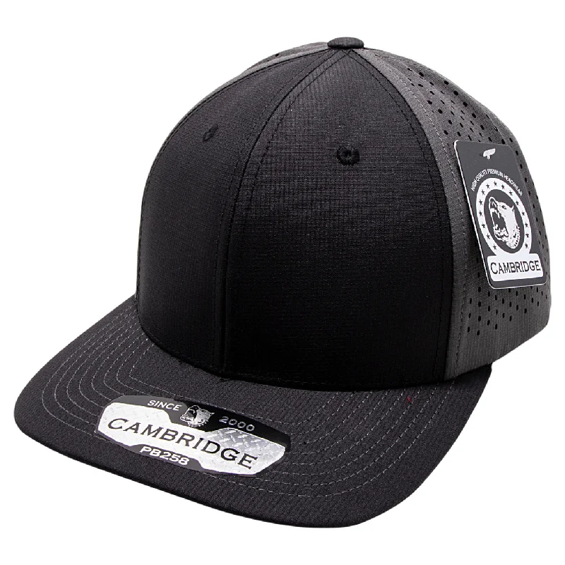 PB258 [BLACK/CHARCOAL] PERFORATED SNAPBACK HATS