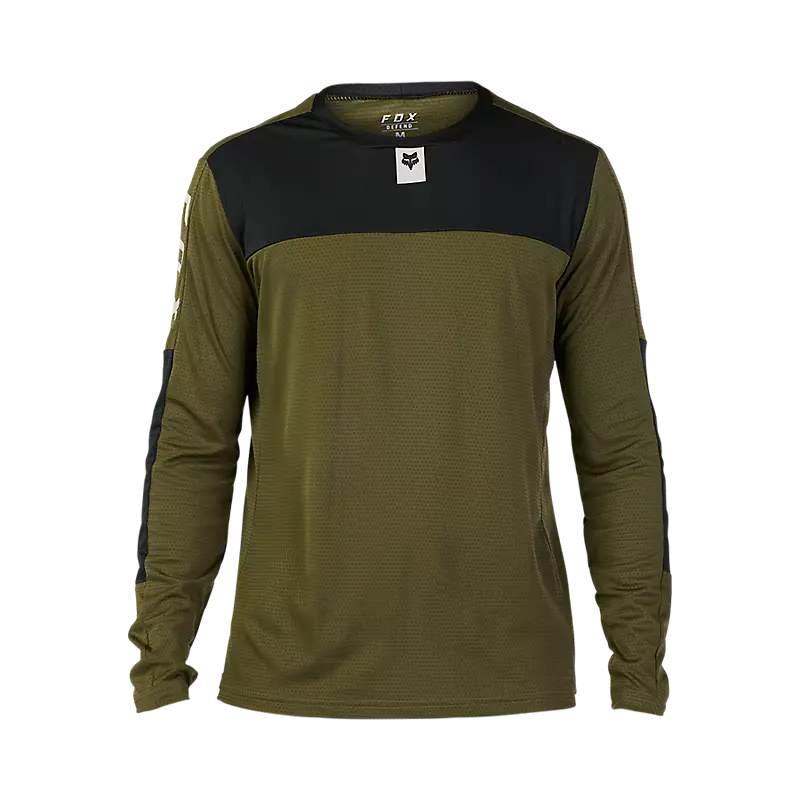 Fox Racing Defend Long Sleeve MTB Jersey - Foxhead - Olive Green