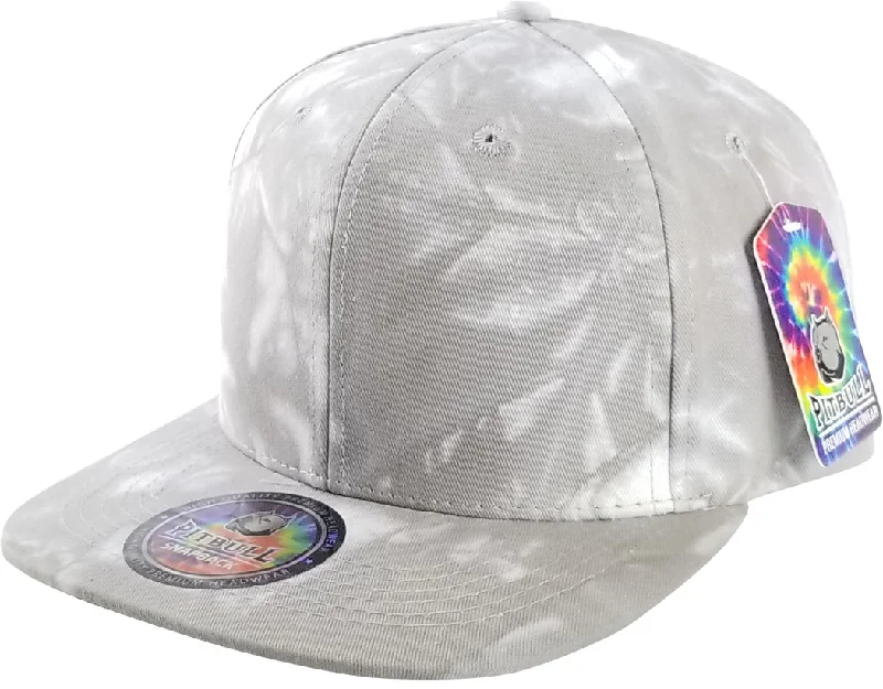 PB253 [L.GREY] PLAIN TIE DYE COTTON SNAPBACK HAT