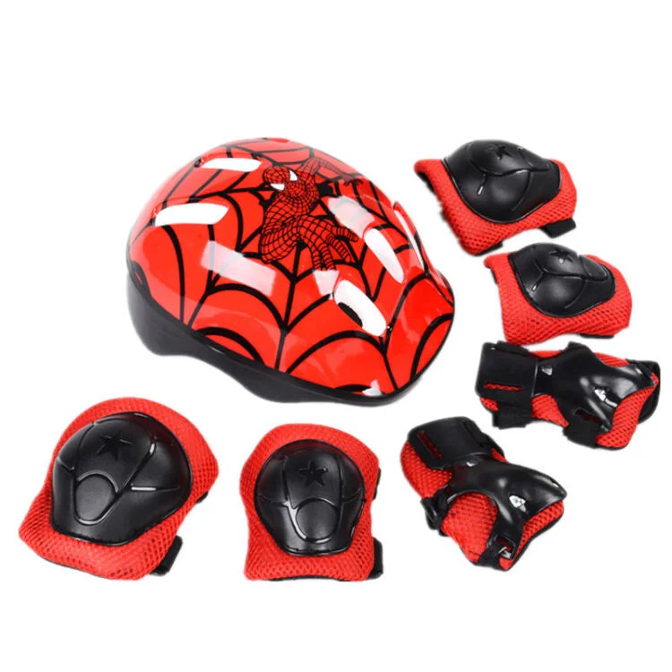 011202 7Pcs/Lot Bicycle Helmet Children Roller Skating Skateboard Elbow Knee Pads Wrist Sport Protection Safety Guard Knee Pads