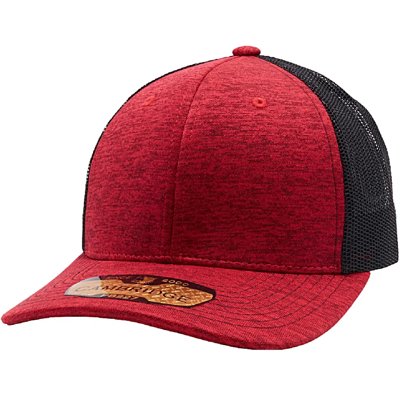 PB227 [RED/BLACK] SPACE DYED MESH TRUCKER HATS