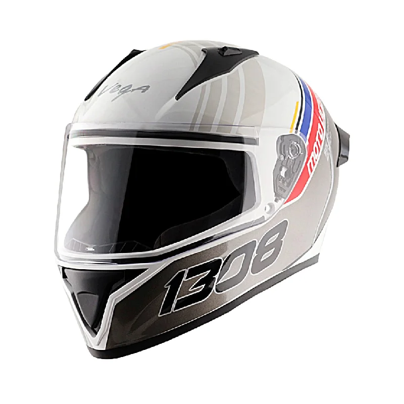 Vega Bolt Southpaw White Grey Left Hander Helmet