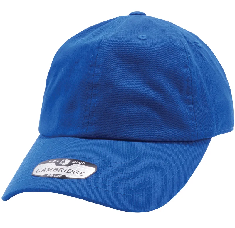 PB136 [ROYAL] UNSTRUCTURED COTTON TWILL DAD HATS