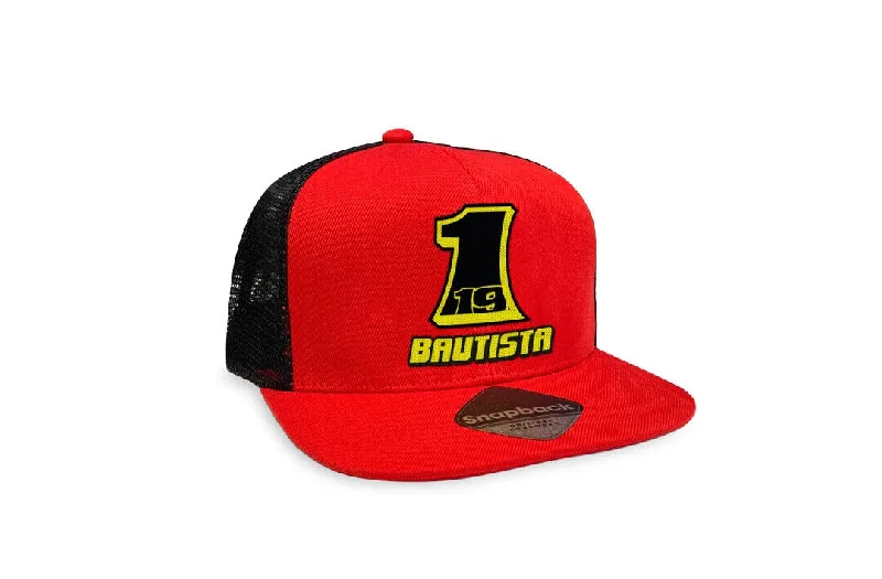 Official Alvaro Bautista No 1 Red Flat Peak Baseball Cap - Sbk23Riuca001Re