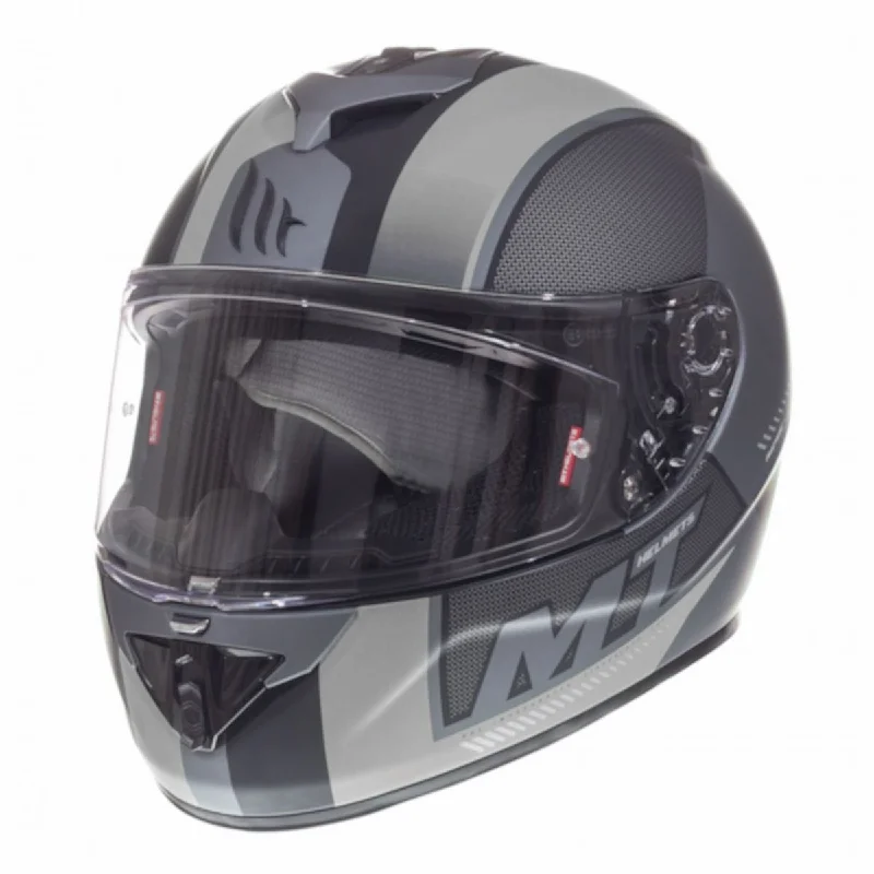 MT Rapide Overtake Full Face Helmets - Matt Black / White