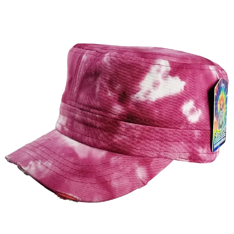 PB254T [BURGUNDY] PLAIN TIE DYE CASTRO CAP