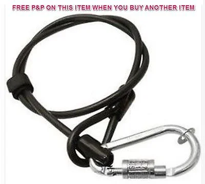 SQUIRE ALUMINIUM SNAP HOOK COMBINATION CABLE LOCK 900mm BIKE, HELMET, BAG LOCK