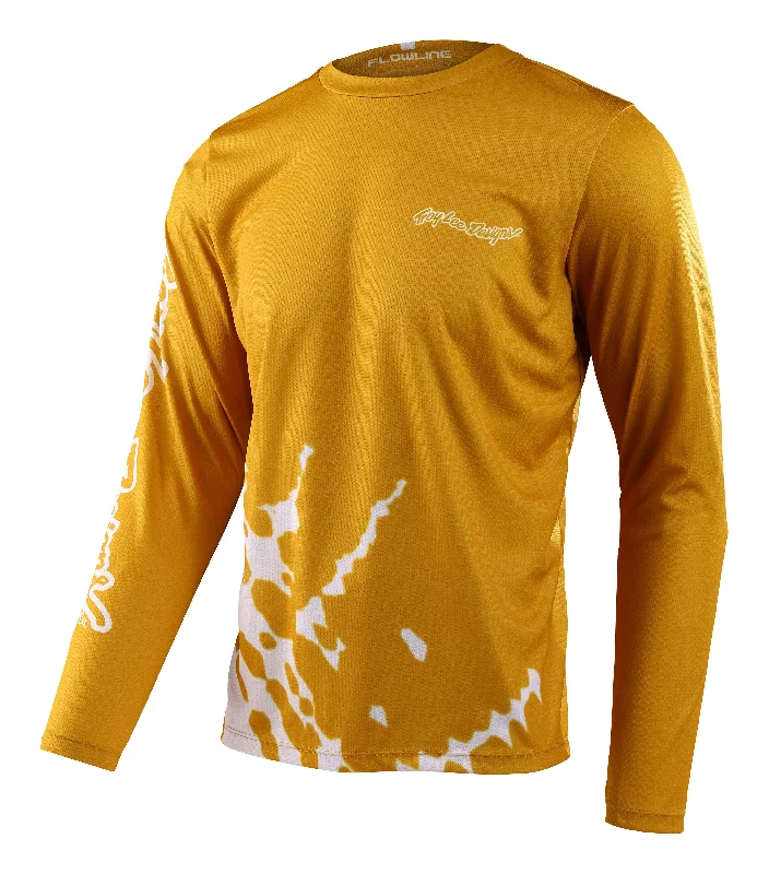 Troy Lee Designs Flowline Long Sleeve MTB Jersey - Big Spin - Gold Flake - 2023