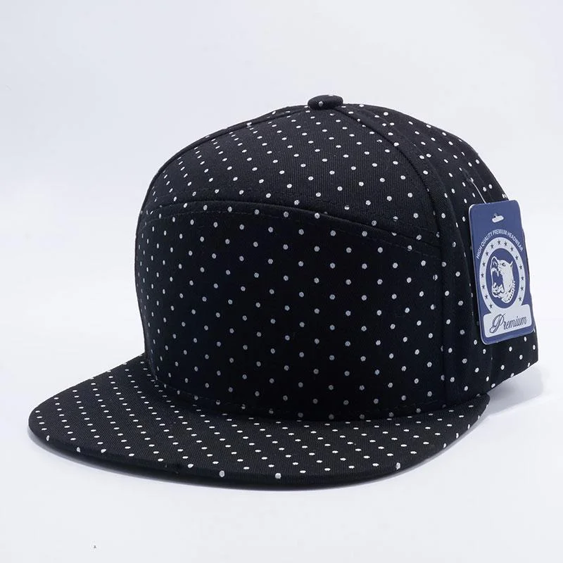 PB120 [BLACK/WHITE] POLKADOT STRAPBACK HATS