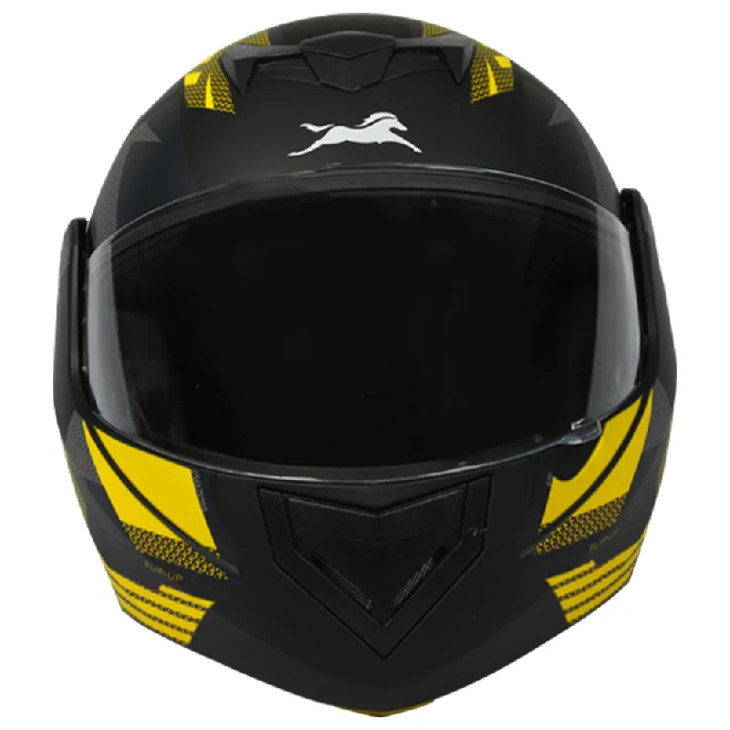 TVS Flip-Up Full Face Helmet - Yellow and Black