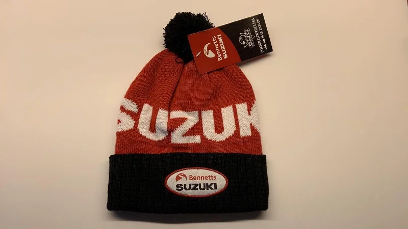 Official Bennetts Suzuki Red/Black Beanie Bobble Hat - 990F0 H2Bea 000