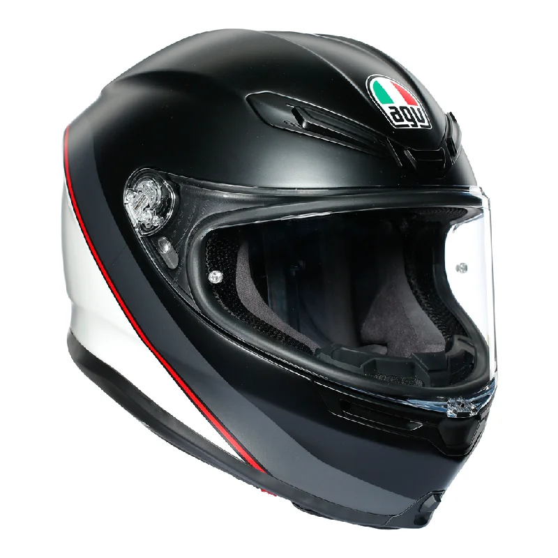 AGV K6 "Minimal" Full Face Helmet - Matt Black / White / Red