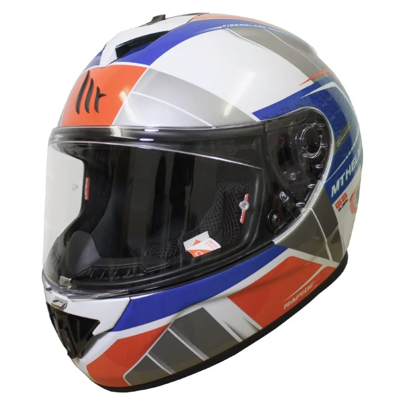 MT Rapide Global Helmet - White / Blue / Red