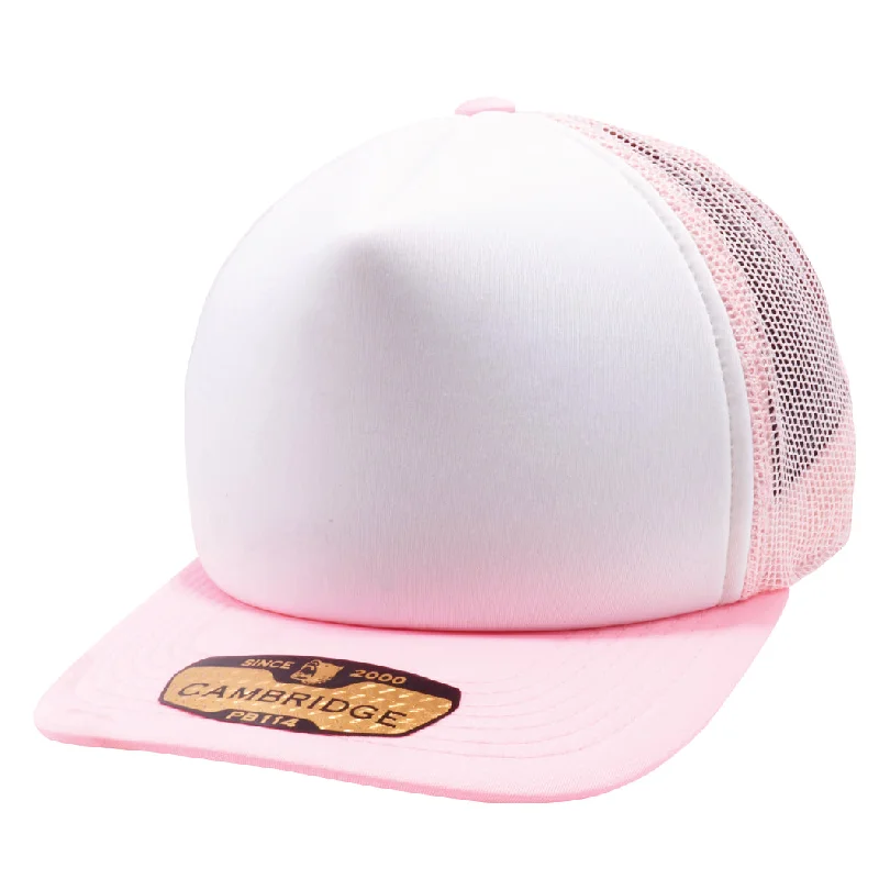 PB114 [L.PINK/WHITE/L.PINK] 5 PANEL FOAM TRUCKER HATS