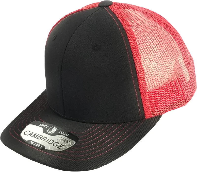 PB222J KIDS TRUCKER HAT [BLACK/RED]