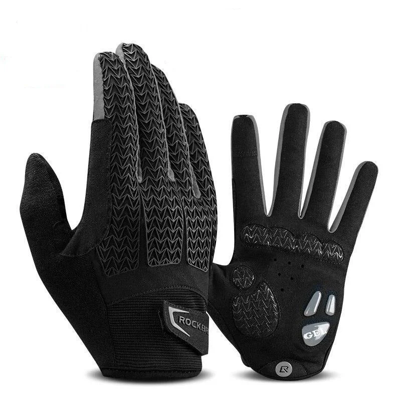 Cycling gloves SBR 6mm Thickened Pad Shockproof Breathable GEL Bike Gloves Full Finger Gloves