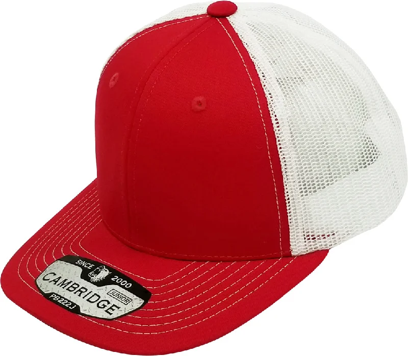 PB222J KIDS TRUCKER HAT [RED/WHITE]